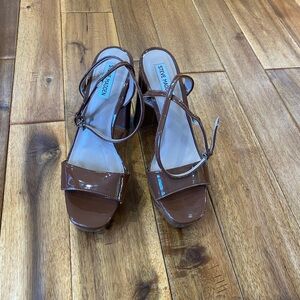Steve Madden Brown Patent Platform Heels